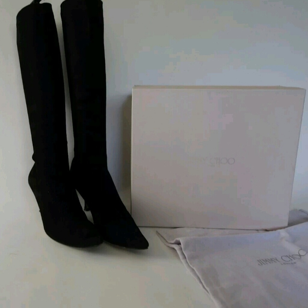 JIMMY CHOO STRETCH SUEDE BOOTS 39.5/9.5 US